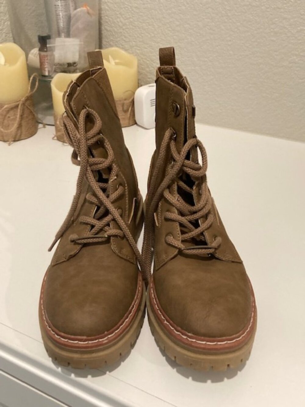 Combat Boots in Brown